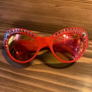 Versace red studded sunglasses
